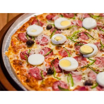 Pizza xúc xích với trứng cút - Cỡ Lớn - Mua 1 tặng 1